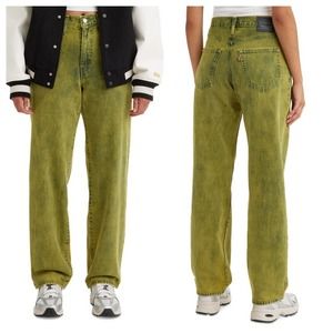 Levi’s 94 Baggy Jeans Acid Washed Green Retro 90’s Mid-Rise Straight…